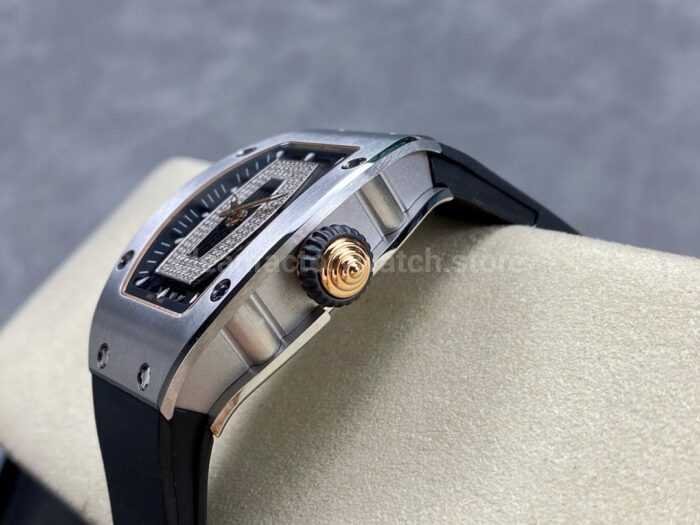 BBA Factory Richard Mille RM 07 31.4mm Steel Black Rubber Strap Skeletonized Black Dial - Image 6