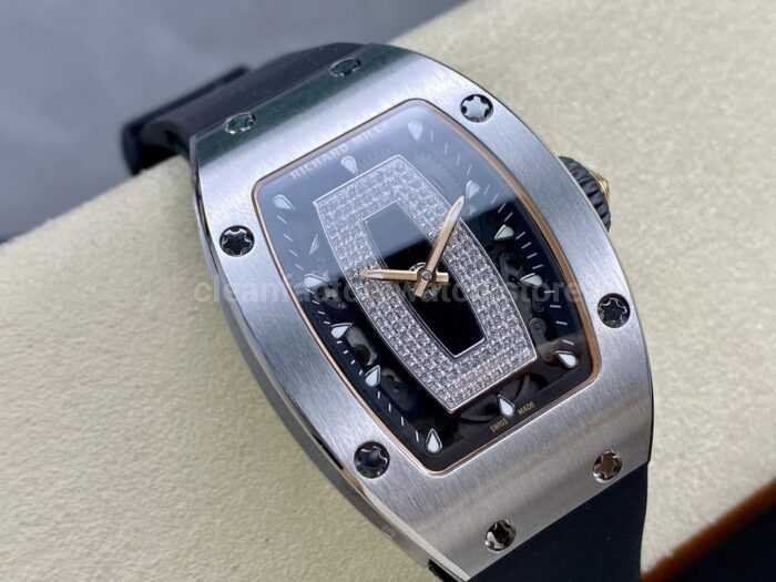 BBA Factory Richard Mille RM 07 31.4mm Steel Black Rubber Strap Skeletonized Black Dial - Image 2