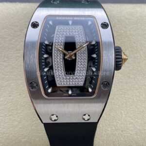 BBA Factory Richard Mille RM 07 31.4mm Steel Black Rubber Strap Skeletonized Black Dial