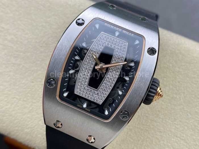 BBA Factory Richard Mille RM 07 31.4mm Steel Black Rubber Strap Skeletonized Black Dial - Image 3