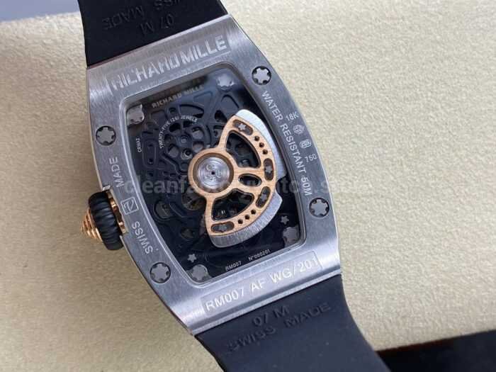 BBA Factory Richard Mille RM 07 31.4mm Steel Black Rubber Strap Skeletonized Black Dial - Image 7