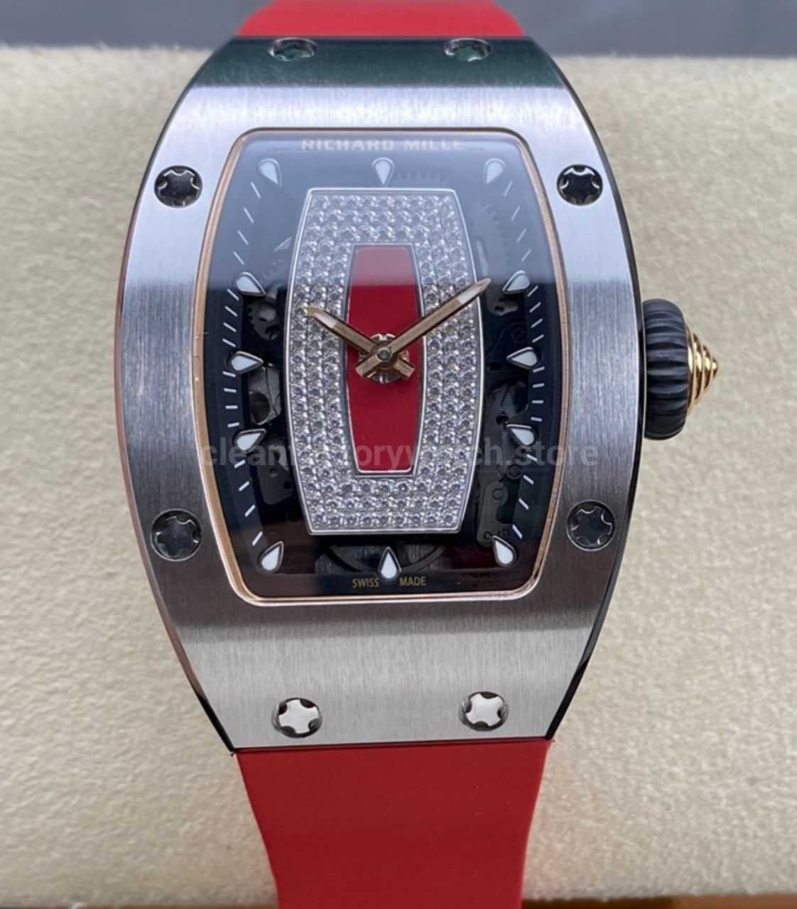 BBA Factory Richard Mille RM 07 31.4mm Steel Red Rubber Strap Skeletonized Red Dial (1) BBA Factory Richard Mille RM 07 31.4mm Steel Red Rubber Strap Skeletonized Red Dial - Image 1