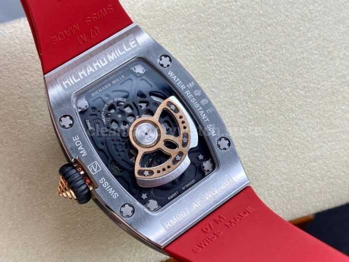BBA Factory Richard Mille RM 07 31.4mm Steel Red Rubber Strap Skeletonized Red Dial - Image 7