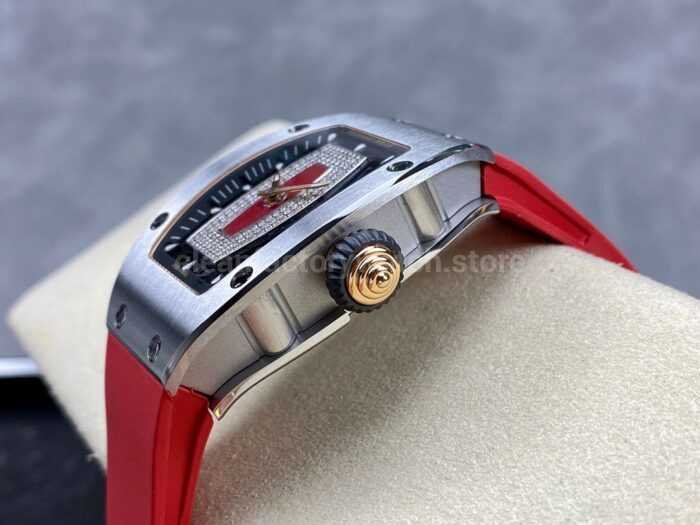 BBA Factory Richard Mille RM 07 31.4mm Steel Red Rubber Strap Skeletonized Red Dial - Image 6