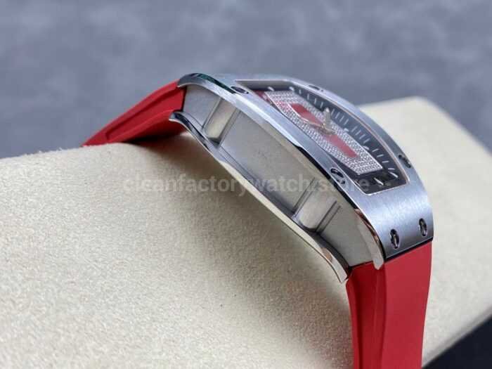 BBA Factory Richard Mille RM 07 31.4mm Steel Red Rubber Strap Skeletonized Red Dial - Image 5