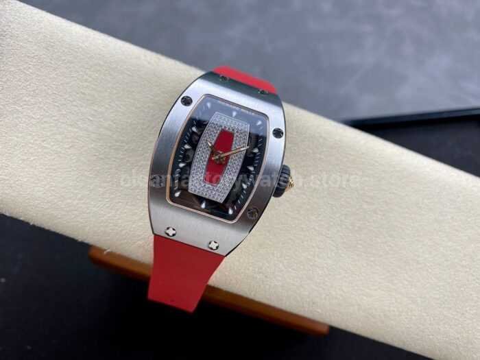 BBA Factory Richard Mille RM 07 31.4mm Steel Red Rubber Strap Skeletonized Red Dial - Image 4