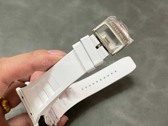 BBR Factory Richard Mille RM 35-01 42mm White Carbon Fiber White Rubber Strap White Skeletonized Dial - Image 8