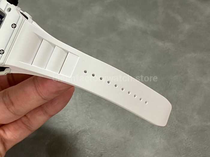 BBR Factory Richard Mille RM 35-01 42mm White Carbon Fiber White Rubber Strap White Skeletonized Dial - Image 9
