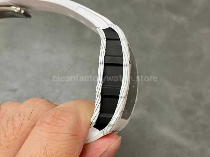 BBR Factory Richard Mille RM 35-01 42mm White Carbon Fiber White Rubber Strap White Skeletonized Dial - Image 5