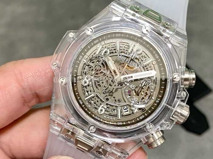 HB Factory Hublot Big Bang Unico 411.JX.4802.RT 45mm Synthetic Crystal Rubber Strap Skeletonized Dial - Image 3