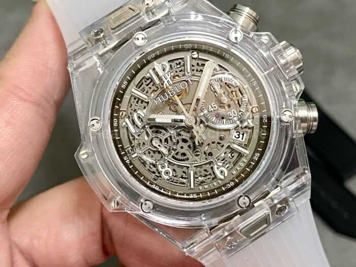 HB Factory Hublot Big Bang Unico 411.JX.4802.RT 45mm Synthetic Crystal Rubber Strap Skeletonized Dial - Image 2