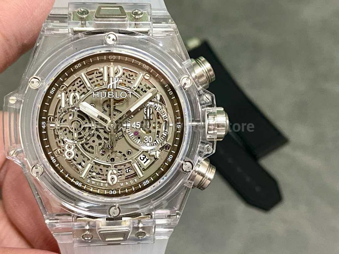 HB Factory Hublot Big Bang Unico 45mm 411.JX.4802.RT Synthetic Crystal Rubber Strap Skeletonized Dial (8) HB Factory Hublot Big Bang Unico 411.JX.4802.RT 45mm Synthetic Crystal Rubber Strap Skeletonized Dial - Image 1