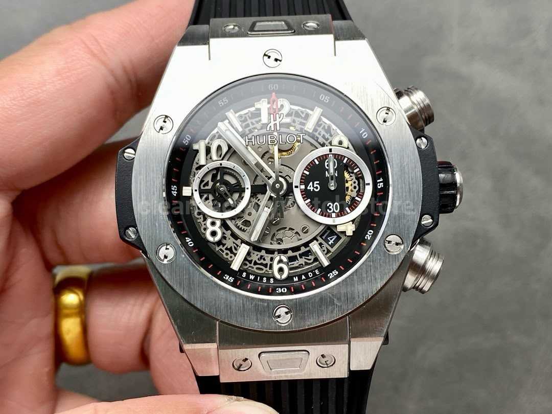 HB Factory Hublot Big Bang Unico 45mm 411.NX.1170.RX Titanium Rubber Strap Skeletonized Dial (8) HB Factory Hublot Big Bang Unico 411.NX.1170.RX 45mm Titanium Rubber Strap Skeletonized Dial - Image 1