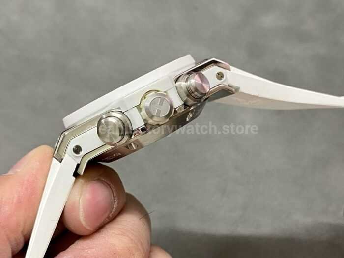 HB Factory Hublot Big Bang Unico 45mm White White Rubber Strap Ceramic Bezel White Skeletonized Dial - Image 6