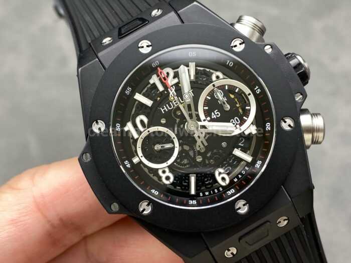 HB Factory Hublot Big Bang Unico 411.CI.1170.RX 45mm Black Ceramics Black Rubber Strap Black Skeletonized Dial - Image 2