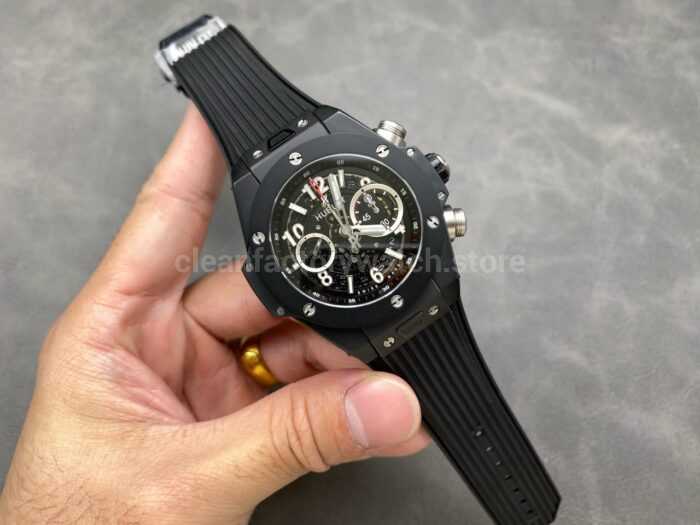HB Factory Hublot Big Bang Unico 411.CI.1170.RX 45mm Black Ceramics Black Rubber Strap Black Skeletonized Dial - Image 4