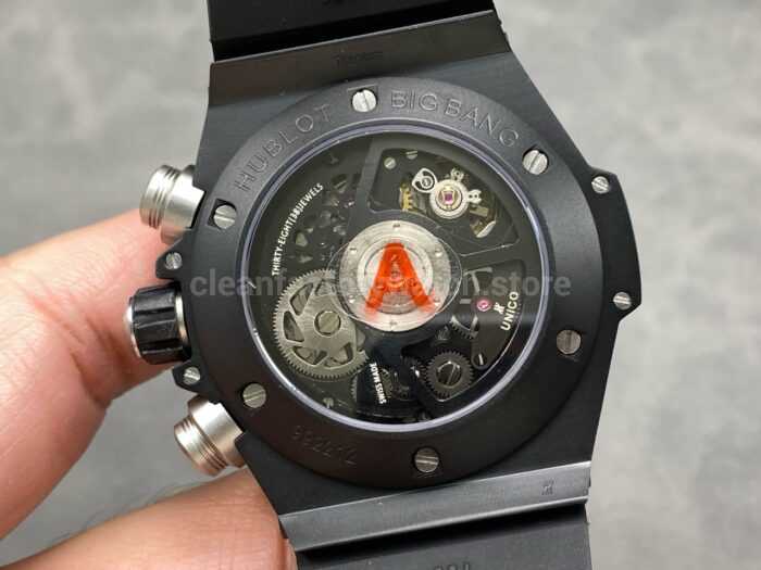 HB Factory Hublot Big Bang Unico 411.CI.1170.RX 45mm Black Ceramics Black Rubber Strap Black Skeletonized Dial - Image 7