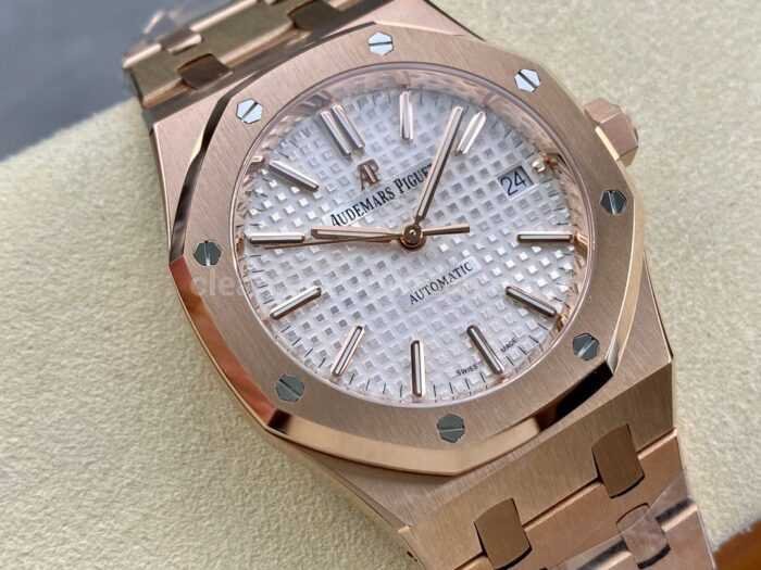 IPF Factory Audemars Piguet Royal Oak 15450OR.OO.1256OR.01 37mm Rose Gold Silver Dial - Image 2