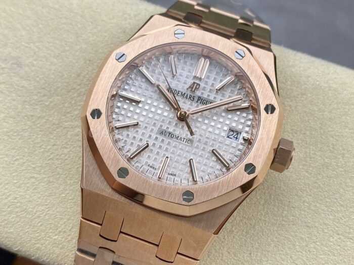IPF Factory Audemars Piguet Royal Oak 15450OR.OO.1256OR.01 37mm Rose Gold Silver Dial - Image 3