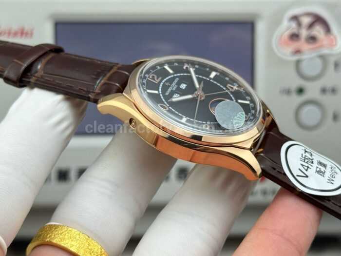 MKS Factory Vacheron Constantin Fiftysix 4000E/000R-B065 40mm Rose Gold Leather Strap Arabic Numerals Black Dial - Image 5