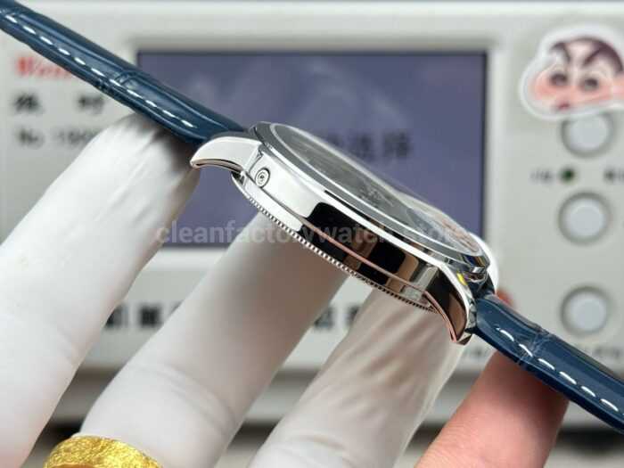 MKS Factory Vacheron Constantin Traditionnelle Complete Calendar 4010T/000P-B345 41mm White Gold Blue Leather Strap Silver Dial - Image 6