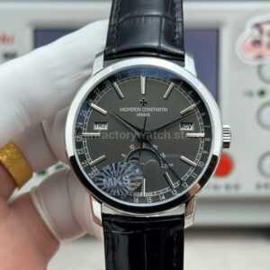 MKS Factory Vacheron Constantin Traditionnelle Complete Calendar 4010T/000G-B740 41mm White Gold Leather Strap Grey Dial