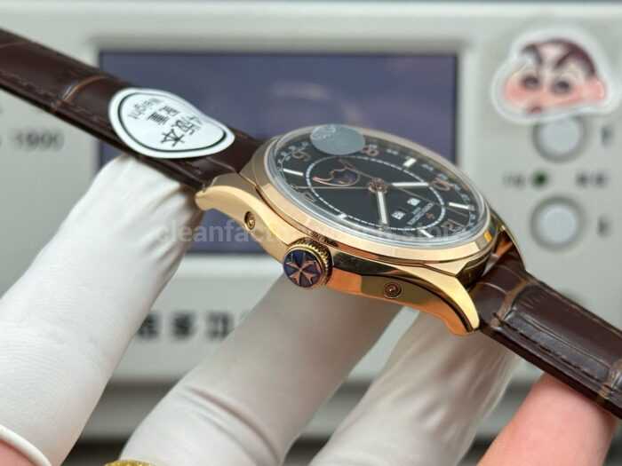MKS Factory Vacheron Constantin Fiftysix 4000E/000R-B065 40mm Rose Gold Leather Strap Arabic Numerals Black Dial - Image 6