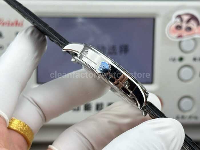 MKS Factory Vacheron Constantin Traditionnelle Complete Calendar 4010T/000P-B345 41mm White Gold Black Leather Strap Silver Dial - Image 7
