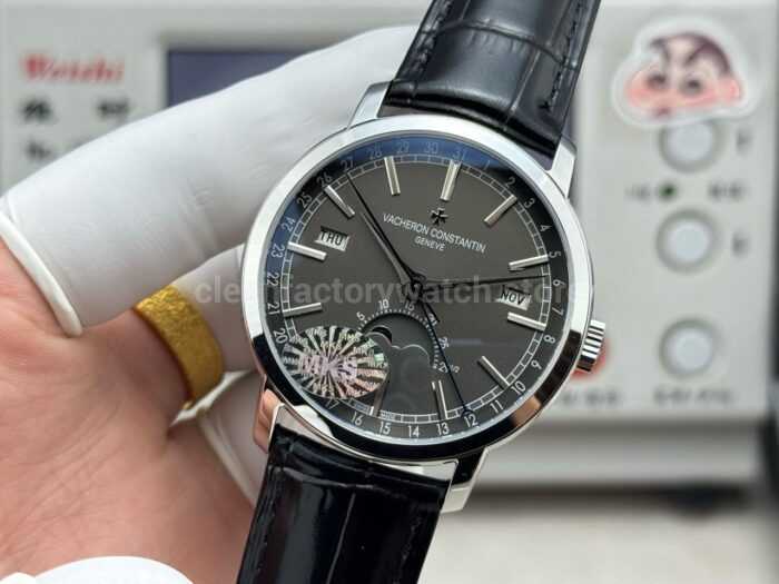 MKS Factory Vacheron Constantin Traditionnelle Complete Calendar 4010T/000G-B740 41mm White Gold Leather Strap Grey Dial - Image 5