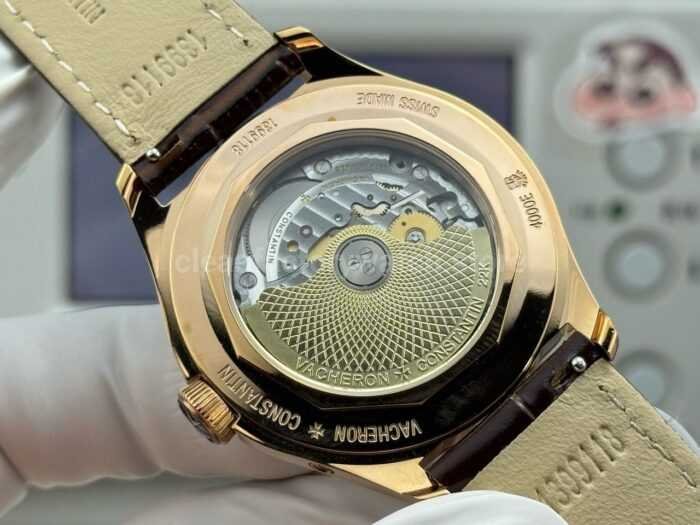 MKS Factory Vacheron Constantin Fiftysix 4000E 40mm Rose Gold Leather Strap Arabic Numerals Black Dial - Image 7