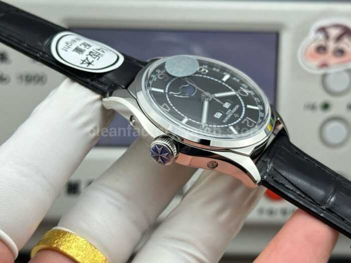 MKS Factory Vacheron Constantin Fiftysix 4000E 40mm Steel Leather Strap Arabic Numerals Black Dial - Image 5