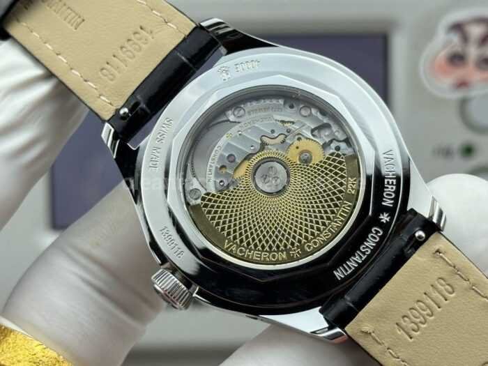 MKS Factory Vacheron Constantin Fiftysix 4000E 40mm Steel Leather Strap Arabic Numerals Black Dial - Image 6