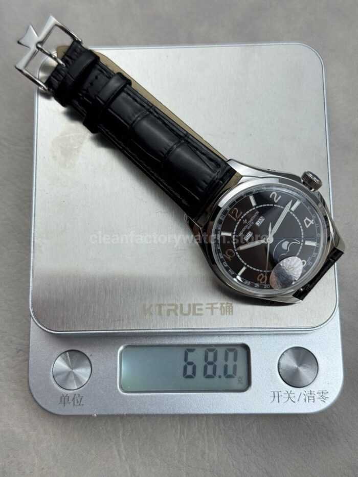 MKS Factory Vacheron Constantin Fiftysix 4000E 40mm Steel Leather Strap Arabic Numerals Black Dial - Image 8
