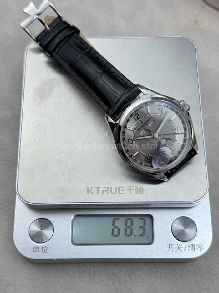 MKS Factory Vacheron Constantin Fiftysix 4000E 40mm Steel Leather Strap Arabic Numerals Grey Dial - Image 9