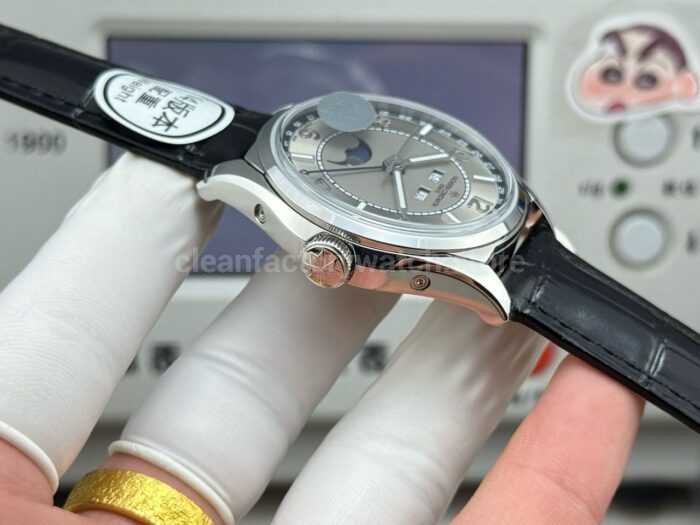 MKS Factory Vacheron Constantin Fiftysix 4000E 40mm Steel Leather Strap Arabic Numerals Grey Dial - Image 6
