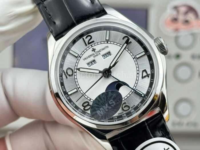 MKS Factory Vacheron Constantin Fiftysix 4000E/000A-B439 40mm Steel Leather Strap Arabic Numerals Silver Dial - Image 2