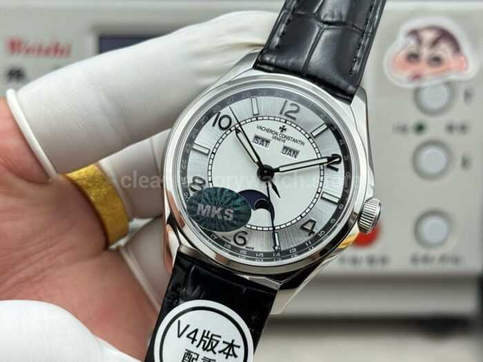 MKS Factory Vacheron Constantin Fiftysix 4000E/000A-B439 40mm Steel Leather Strap Arabic Numerals Silver Dial - Image 4
