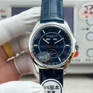 MKS Factory Vacheron Constantin Fiftysix 4000E/000A-B548 40mm Steel Leather Strap Arabic Numerals Blue Dial
