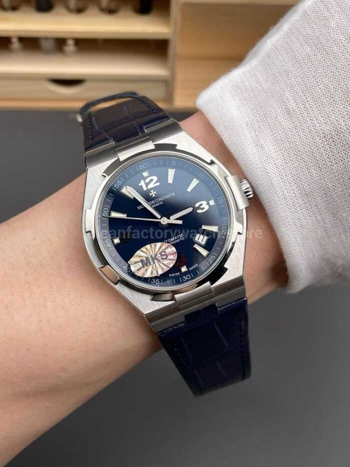 MKS Factory Vacheron Constantin Overseas 47040/000A-9008 Leather Strap Arabic Numerals Blue Dial - Image 4