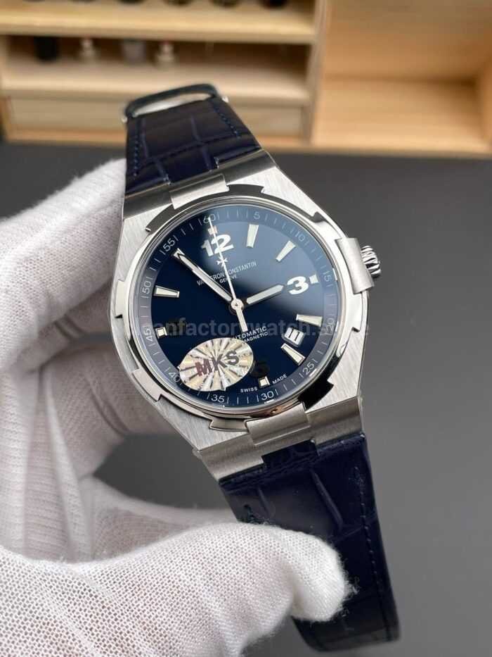 MKS Factory Vacheron Constantin Overseas 47040/000A-9008 Leather Strap Arabic Numerals Blue Dial - Image 2