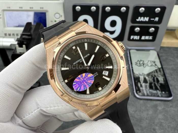 MKS Factory Vacheron Constantin Overseas 47040/000R-9666 Rose Gold Rubber Strap Arabic Numerals Brown Dial - Image 3