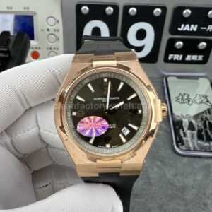MKS Factory Vacheron Constantin Overseas 47040/000R-9666 Rose Gold Rubber Strap Arabic Numerals Brown Dial