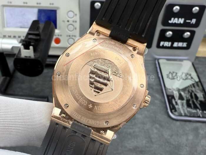 MKS Factory Vacheron Constantin Overseas 47040/000R-9666 Rose Gold Rubber Strap Arabic Numerals Brown Dial - Image 8