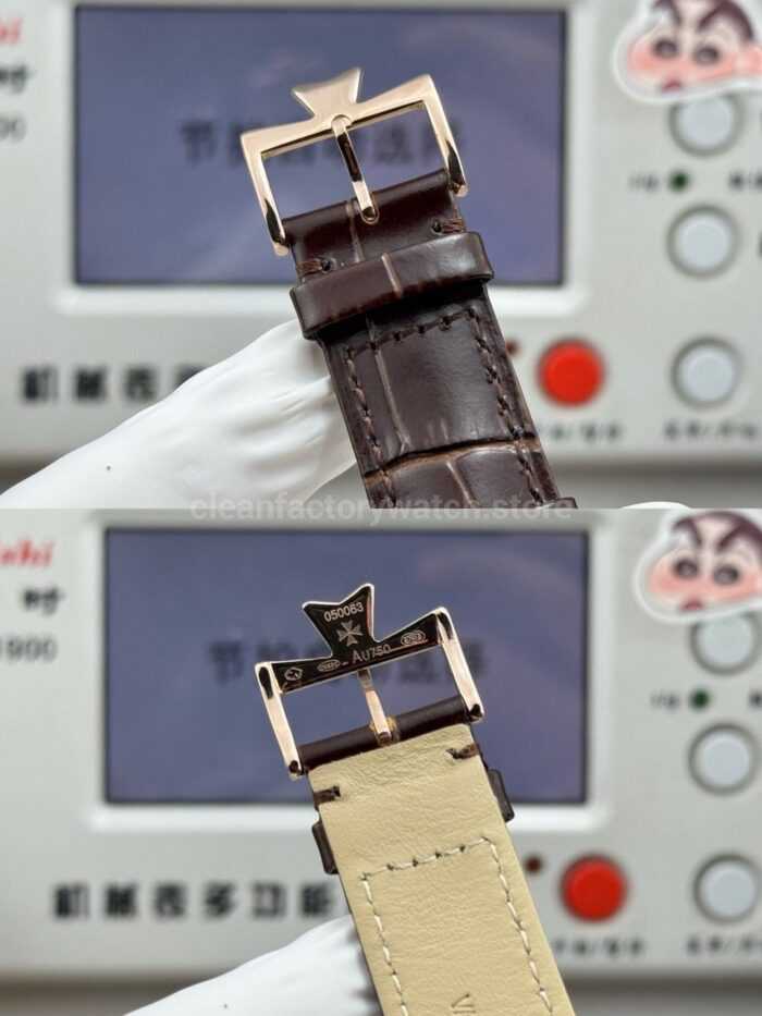 MKS Factory Vacheron Constantin Fiftysix 4000E/000R-B438 40mm Rose Gold Brown Leather Strap Arabic Numerals Gray Dial - Image 8