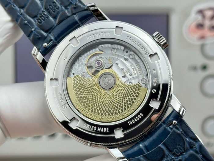 MKS Factory Vacheron Constantin Traditionnelle Complete Calendar 4010T/000P-B345 41mm White Gold Blue Leather Strap Silver Dial - Image 8