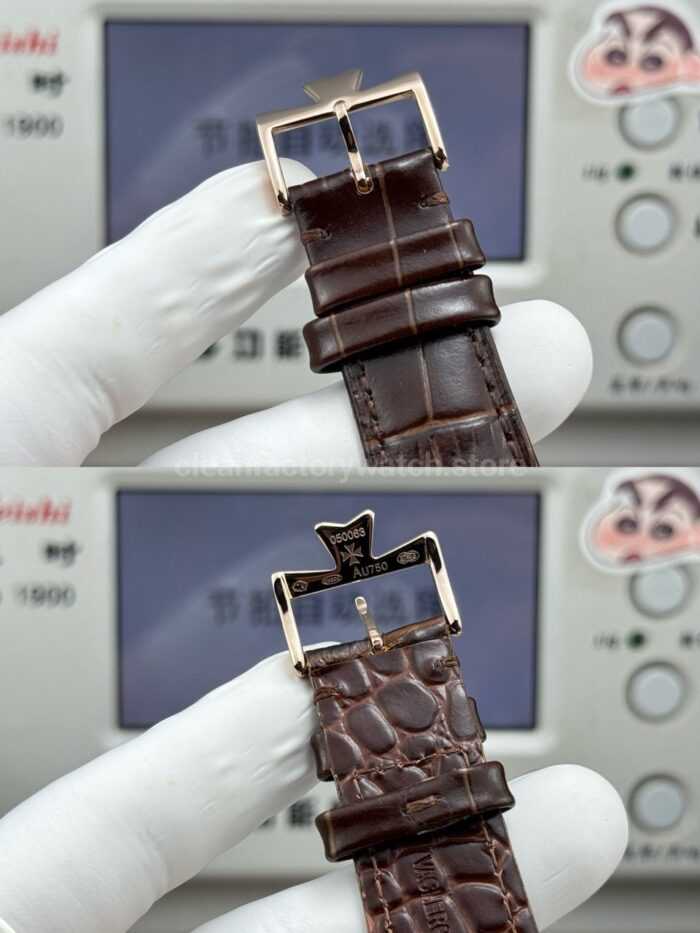 MKS Factory Vacheron Constantin Traditionnelle Complete Calendar 4010T/000R-B344 41mm Rose Gold Brown Leather Strap Silver Dial - Image 9