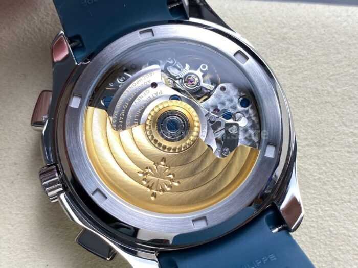 MMA Factory Patek Philippe Aquanaut 5968G-001 42.2mm White Gold Blue Rubber Strap Light Blue Dial - Image 8