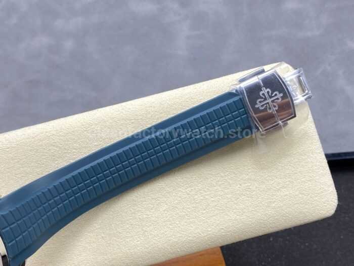 MMA Factory Patek Philippe Aquanaut 5968G-001 42.2mm White Gold Blue Rubber Strap Light Blue Dial - Image 9