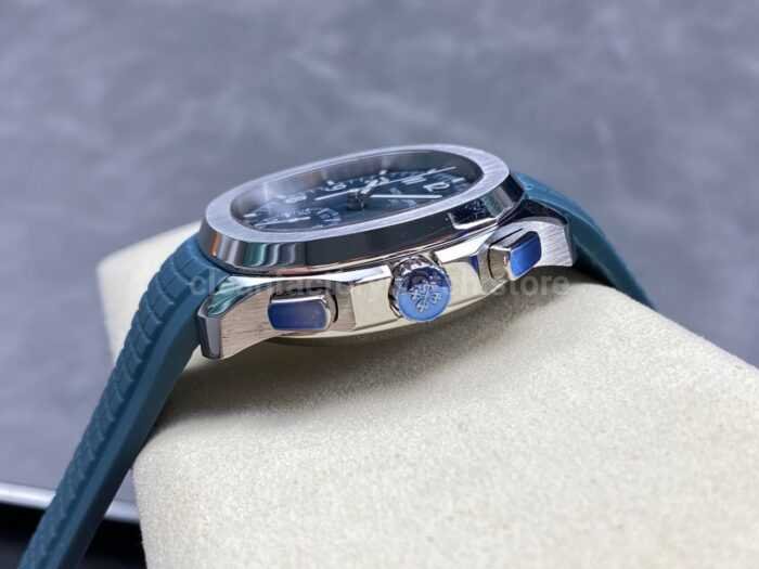 MMA Factory Patek Philippe Aquanaut 5968G-001 42.2mm White Gold Blue Rubber Strap Light Blue Dial - Image 7