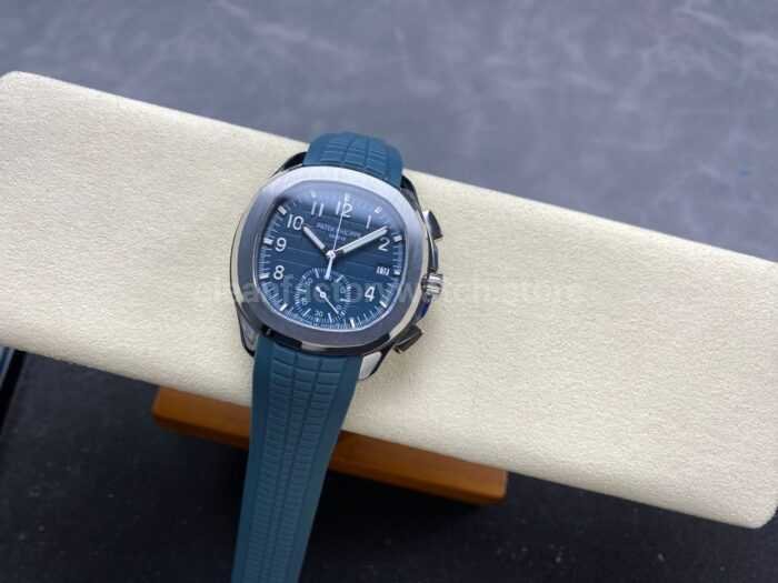 MMA Factory Patek Philippe Aquanaut 5968G-001 42.2mm White Gold Blue Rubber Strap Light Blue Dial - Image 5